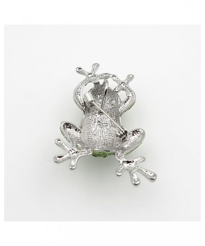 Women Frog Necklace Crystal Animal Pendant Fashion Frog Brooch Pin Collar Lapel Badge Jewelry As Shown $8.21 Brooches & Pins