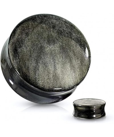 Golden Obsidian Natural Stone Convex Double Flared Plugs 7/8" (22mm) $9.89 Body Jewelry