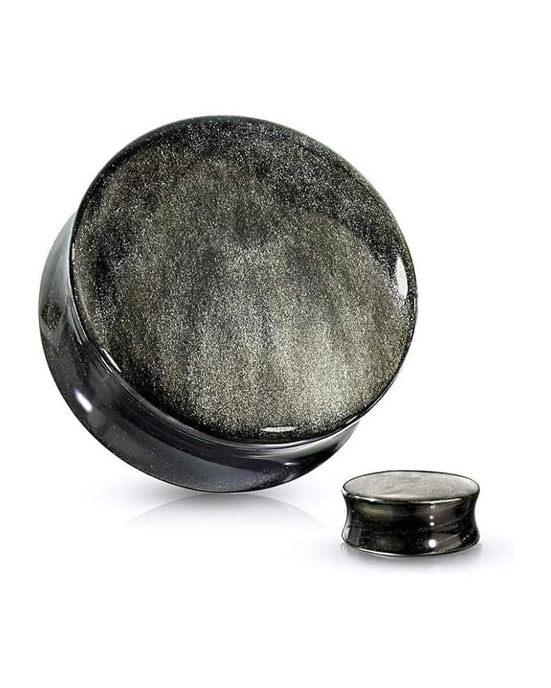 Golden Obsidian Natural Stone Convex Double Flared Plugs 7/8" (22mm) $9.89 Body Jewelry