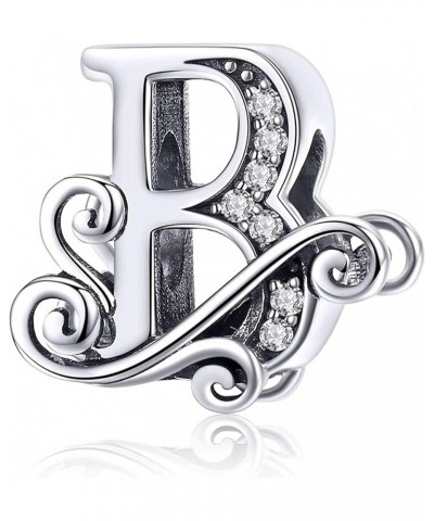 Letter A-Z Initial Charm for Bracelets 925 Silver Alphabte Jewelry for Necklaces Dangle for Mother's Day Birthday Christmas G...