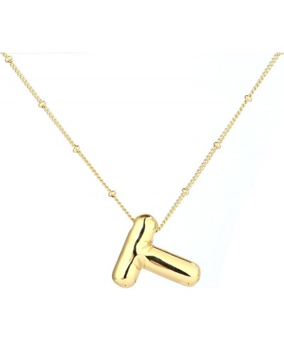 Letter Bubble Necklace for Women Girls, Birthday Gift Big Initial Balloon Name Necklaces Alphabet Pendant Trendy Gold T $8.95...