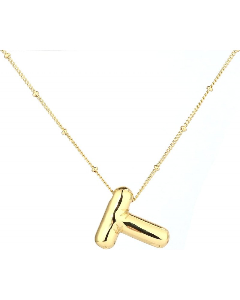 Letter Bubble Necklace for Women Girls, Birthday Gift Big Initial Balloon Name Necklaces Alphabet Pendant Trendy Gold T $8.95...