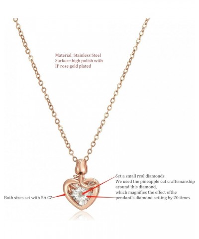 Dancing Diamond Necklace for Modern Women - Real Diamond Cute Necklace Gift for Girls style2 Rose Gold $13.14 Necklaces