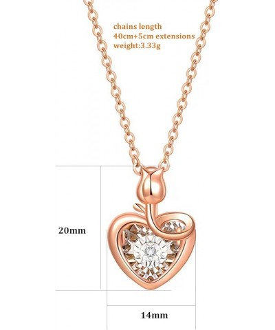 Dancing Diamond Necklace for Modern Women - Real Diamond Cute Necklace Gift for Girls style2 Rose Gold $13.14 Necklaces