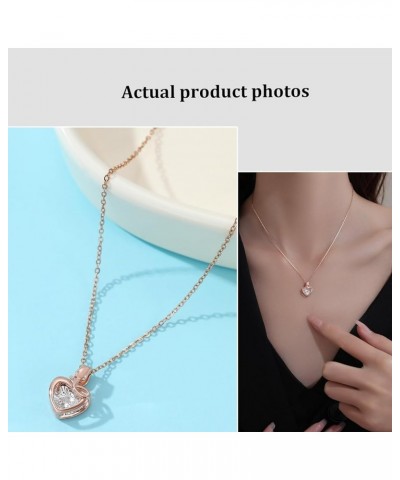 Dancing Diamond Necklace for Modern Women - Real Diamond Cute Necklace Gift for Girls style2 Rose Gold $13.14 Necklaces