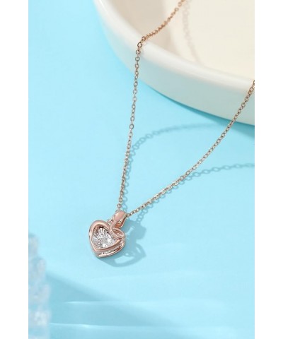 Dancing Diamond Necklace for Modern Women - Real Diamond Cute Necklace Gift for Girls style2 Rose Gold $13.14 Necklaces