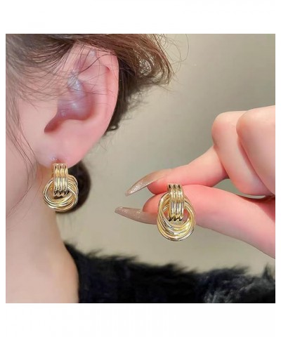 Chunky Gold Knot Earrings for Women Trendy Chunky Gold Hoop Earrings Gold Geometry Stud Earrings Gold Statement Earrings Ligh...