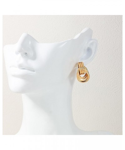 Chunky Gold Knot Earrings for Women Trendy Chunky Gold Hoop Earrings Gold Geometry Stud Earrings Gold Statement Earrings Ligh...