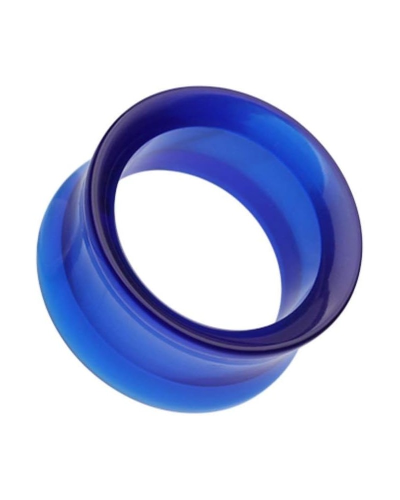 Basic Acrylic Double Flared Ear Gauge Tunnel Plug 0 GA (8mm), Blue $11.20 Body Jewelry