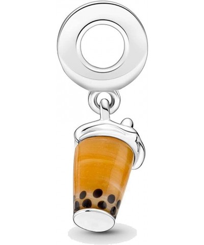 Charm 925 Sterling Silver Pendant,Girl Jewelry Beads Gifts for Women Bracelet&Necklace Murano Glass Bubble Tea Dangle Charm $...