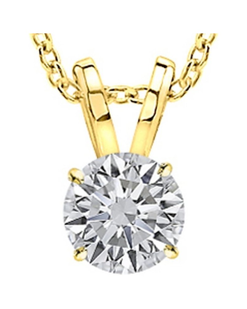 1/2-3.00 CT Diamond, 14k White Gold 4 Prong Set Round-cut Lab Grown Diamond Solitaire Stud Pendant Necklace (J, VS-SI) Jewelr...