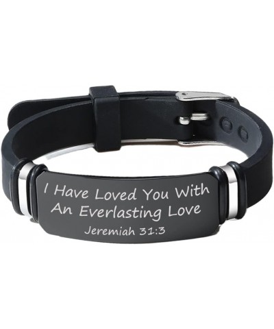 Personalized Bible Verse Scripture Bracelet Rubber Sport Watchband Encourage Inspirational ID Bracelets for Men Women I Have ...