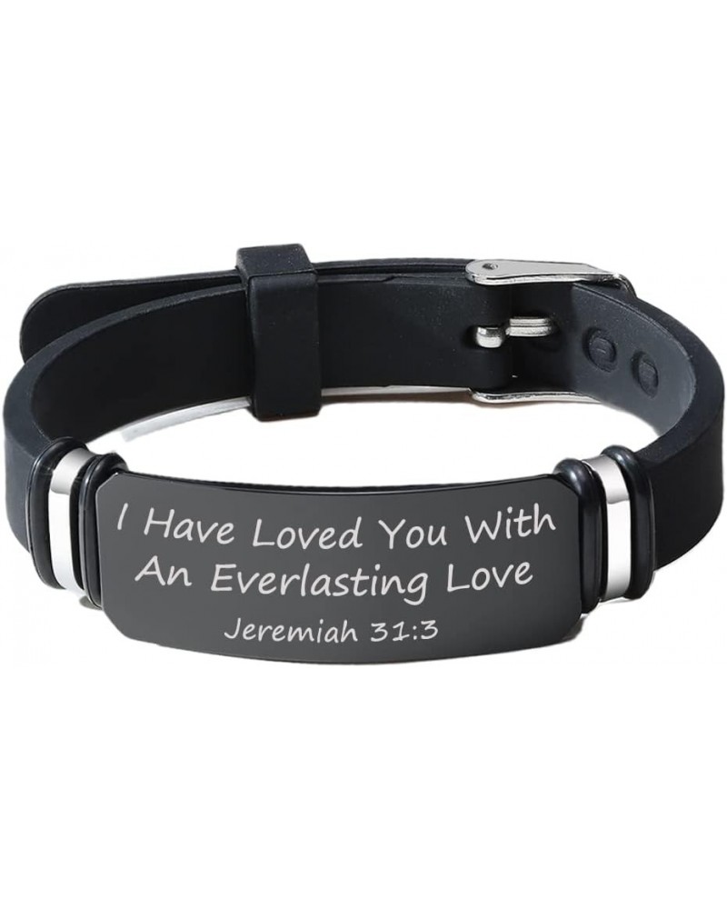 Personalized Bible Verse Scripture Bracelet Rubber Sport Watchband Encourage Inspirational ID Bracelets for Men Women I Have ...