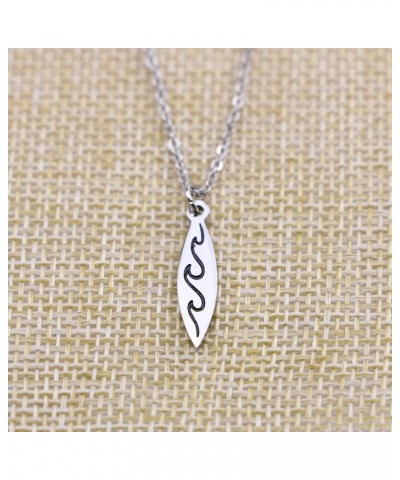 Surfboard Necklace Surfer Wave Silver Necklaces Beach Jewelry Gift for Women $10.18 Necklaces