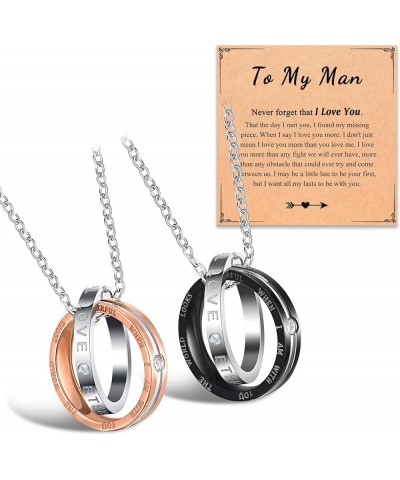 Matching Necklace for Couples/Boyfriend/Girlfriend/Husband/Wife, Anniversary Wedding Gifts for Him Her To my man $7.24 Necklaces