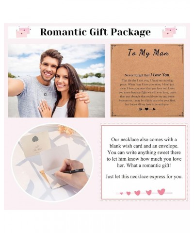 Matching Necklace for Couples/Boyfriend/Girlfriend/Husband/Wife, Anniversary Wedding Gifts for Him Her To my man $7.24 Necklaces