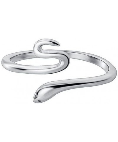 PULABO Cute Small Snake Adjustable 925 Sterling Silver Finger Rings for Women Simple Jewelry Convenient $4.00 Rings