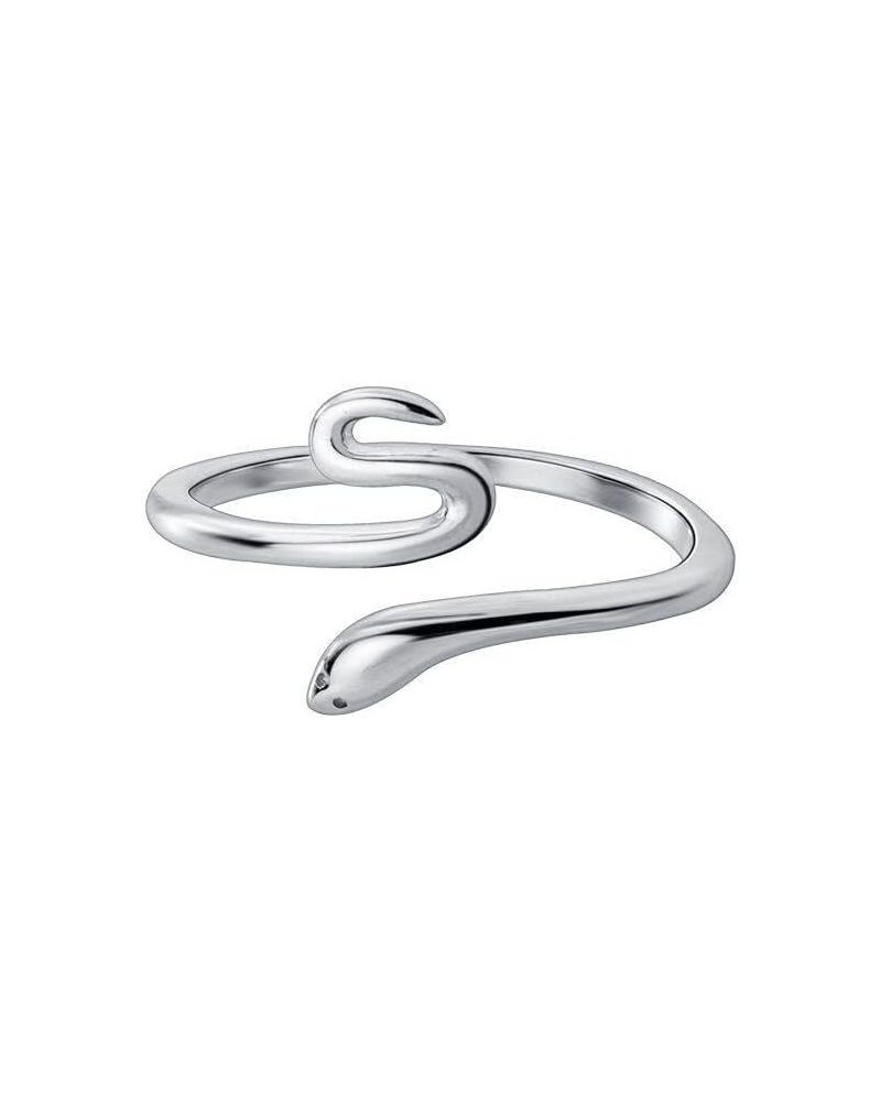 PULABO Cute Small Snake Adjustable 925 Sterling Silver Finger Rings for Women Simple Jewelry Convenient $4.00 Rings