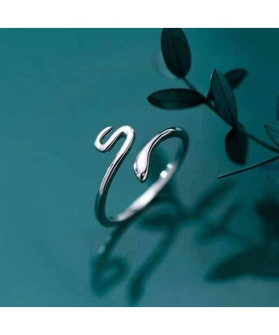 PULABO Cute Small Snake Adjustable 925 Sterling Silver Finger Rings for Women Simple Jewelry Convenient $4.00 Rings