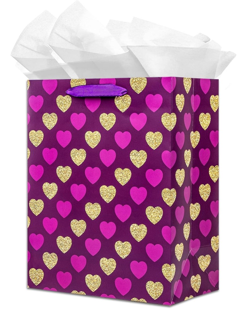 FLYAB 13" Large Mother's Day Gift Bags with Tissue Paper Mother's Day Anniversary Birthday Gift Bags for Women Wife Mother Au...