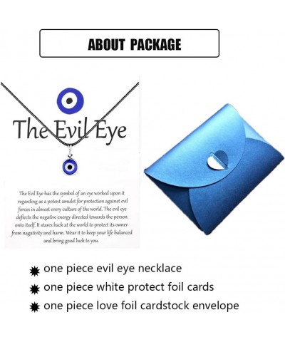 Evil Eye Pendant Necklace Turkish Evil Eye Necklace Glass Eye Leather Rope Necklace for Women Men Protection Lucky Jewelry co...