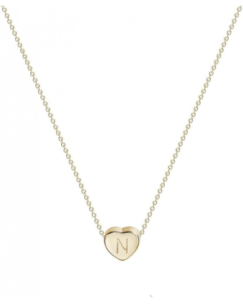 Initial Necklace For Women 18K Gold Heart Shape Dainty Pendant Necklaces 26 Letter Necklace Cute jewelry necklace with initia...