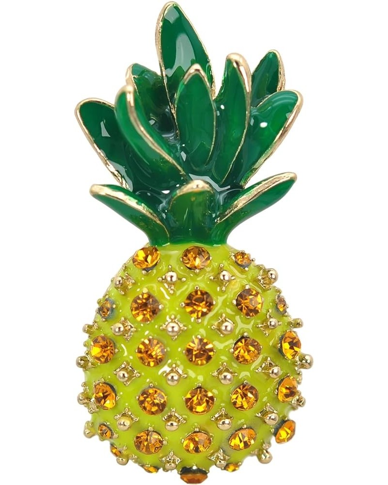 Crystal Rhinestones Fruit Brooch Pin Yellow Pineapple $10.24 Brooches & Pins