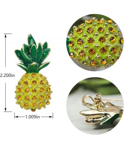 Crystal Rhinestones Fruit Brooch Pin Yellow Pineapple $10.24 Brooches & Pins