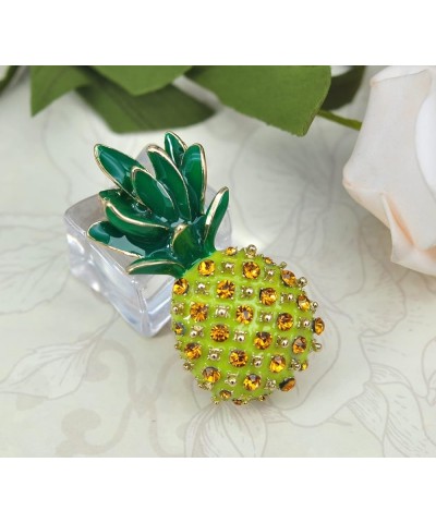 Crystal Rhinestones Fruit Brooch Pin Yellow Pineapple $10.24 Brooches & Pins