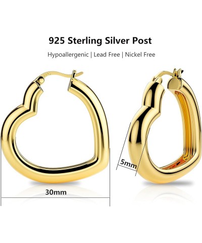 925 Sterling Silver Hypoallergenic for Sensitive Ears Heart Hoop Earrings - Size S/M For Girls/Women, Ideal Gifts for Girlfri...