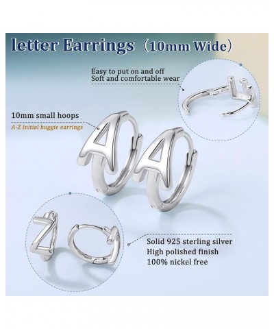 925 Sterling Silver Initial Hoop Earrings for Women Girls, Alphabet Letter A-Z Dainty Huggie Hoop Earrings (with Gift Box) H ...