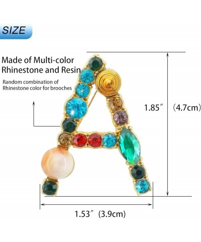 Letter Brooch Pins Initial Colorful Rhinestone Resin Brooch for Women Crafts Breastpin Gold A-Z Gold I $7.79 Brooches & Pins