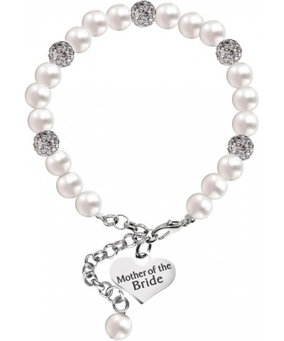 Mother of the Bride Gifts Pearl Bracelet Wedding Gift for Mom Mother in Law Jewelry White $8.99 Bracelets