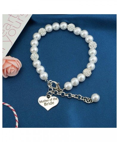 Mother of the Bride Gifts Pearl Bracelet Wedding Gift for Mom Mother in Law Jewelry White $8.99 Bracelets