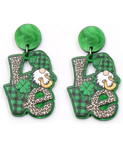 St Patricks Day Earrings Gifts Green Acrylic Shamrock Earrings for Women Sparkly Lucky Irish Earrings Holiday Earrings St Pat...