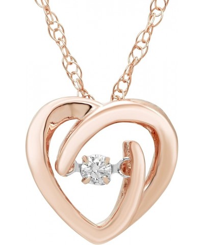 Brilliance in Motion 14K Rose Gold Plated or .925 Sterling Silver Dancing Diamond Accented Pendant Necklace, 18" chain - Choi...