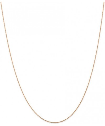 14k Rose Gold .5 mm Cable Rope Chain Necklace (carded) Jewelry Gifts for Women - Length Options: 13 16 18 20 24 16.0 Inches $...