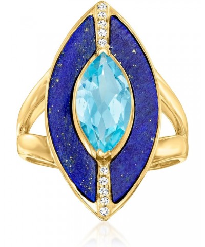 Lapis Ring With 2.00 ct. t.w. Swiss Blue and White Topaz in 18kt Gold Over Sterling $46.80 Rings