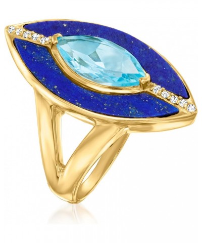 Lapis Ring With 2.00 ct. t.w. Swiss Blue and White Topaz in 18kt Gold Over Sterling $46.80 Rings