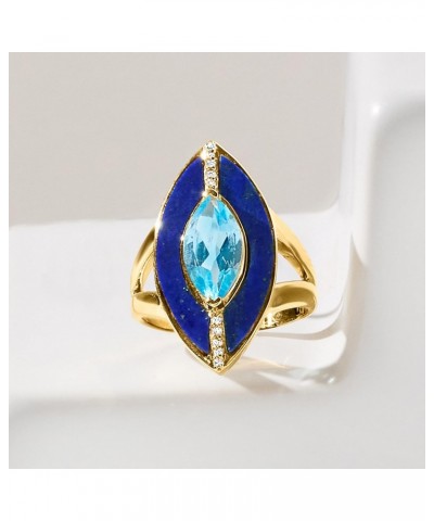 Lapis Ring With 2.00 ct. t.w. Swiss Blue and White Topaz in 18kt Gold Over Sterling $46.80 Rings