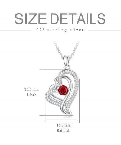 Gifts for Women 925 Sterling Silver Heart Pendant Necklaces Birthstone Necklaces for Women Anniversary Birthday Jewelry Gifts...