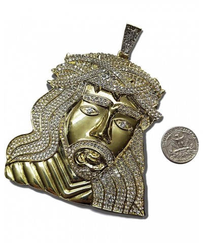 HIP HOP STYLE ICED GOLD SILVER PLATED BLING XXL LARGE JUMBO SIZE JESUS HEAD CHARM PENDANT GOLD $20.25 Pendants