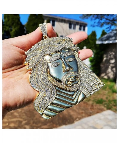 HIP HOP STYLE ICED GOLD SILVER PLATED BLING XXL LARGE JUMBO SIZE JESUS HEAD CHARM PENDANT GOLD $20.25 Pendants