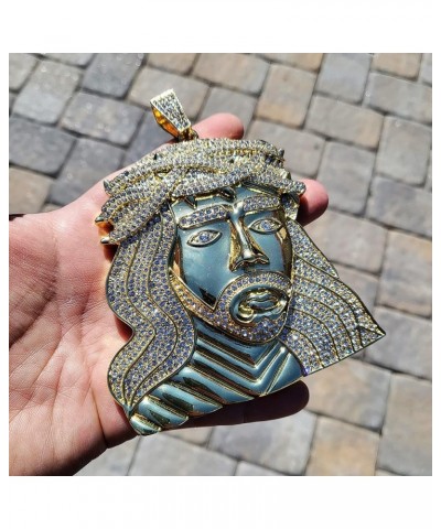 HIP HOP STYLE ICED GOLD SILVER PLATED BLING XXL LARGE JUMBO SIZE JESUS HEAD CHARM PENDANT GOLD $20.25 Pendants