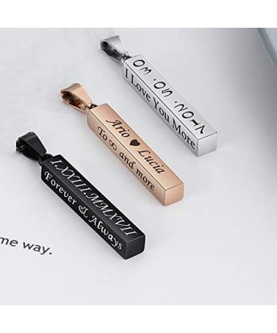 Personalized Keyring for Men Women Custom 3D Vertical Bar Name Keychain Gold $9.49 Necklaces