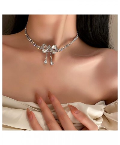 Rhinestone Choker Butterfly Necklace Bling Crystal Bow Chokers Wedding Party Costume Jewelry for Women and Girls C $9.00 Neck...