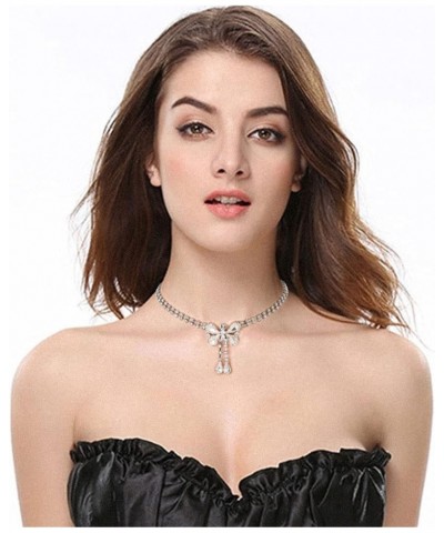 Rhinestone Choker Butterfly Necklace Bling Crystal Bow Chokers Wedding Party Costume Jewelry for Women and Girls C $9.00 Neck...