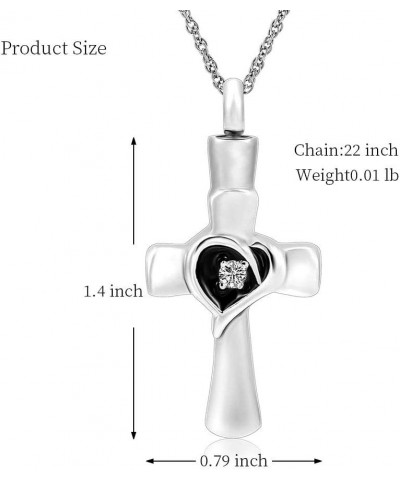 Cross Cremation Urn Pendant Necklace for Ashes Stainless Steel Cremation Keepsake Ashes Jewelry Free 20 Inch Chain+Fill Kit S...