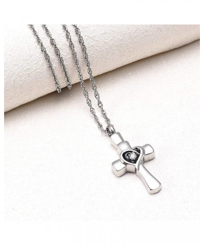 Cross Cremation Urn Pendant Necklace for Ashes Stainless Steel Cremation Keepsake Ashes Jewelry Free 20 Inch Chain+Fill Kit S...