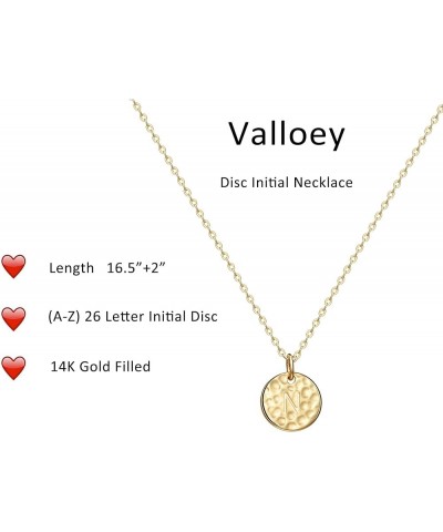 Initial Necklaces for Women 14K Gold Plated Dainty Letter Necklce Round Coin Disc Pendant Double Side Engraved A-Z Necklace P...